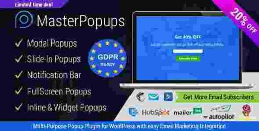 Master Popups GPL Popup Plugin for WordPress & Popup Editor