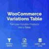 WooCommerce Variations Table GPL