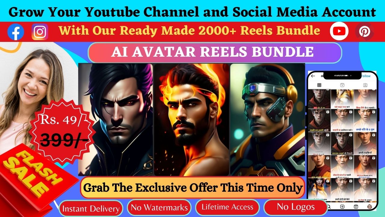 AI Avatars Viral Reels Bundle 1 Avatars 2000+ A.I Reels Bundle Reach in every reel is 100K to 1M views.