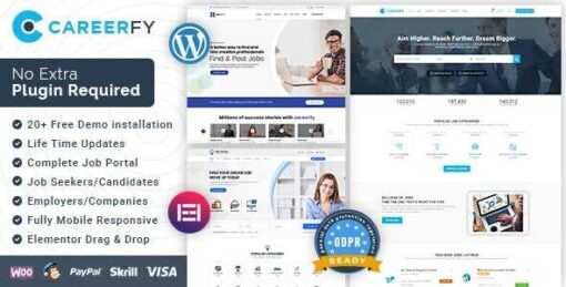 Careerfy Theme GPL – Job Board Job Listing WP Websites