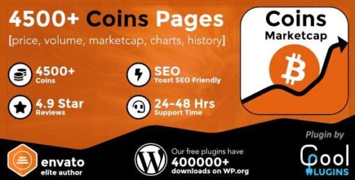 Coins MarketCap GPL WordPress Cryptocurrency Plugin