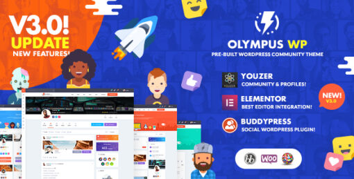 Olympus Theme GPL – Social Networking WordPress Websites Testing purpose
