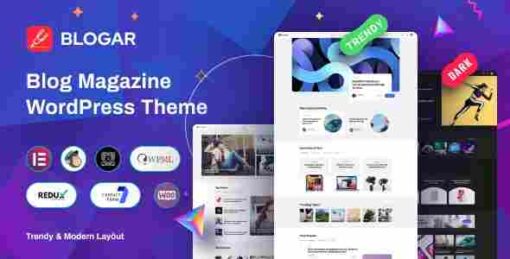 Blogar Theme GPL – Blog Magazine WordPress Website