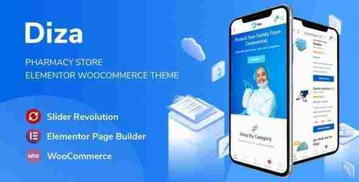 Diza Theme GPL – Pharmacy Store Elementor WooCommerce Websites
