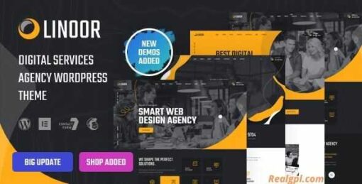 Linoor Theme GPL Digital Agency Services WordPress Website