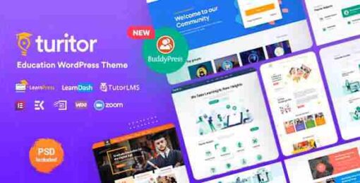 Turitor Theme GPL – Create LMS & Education WordPress Websites