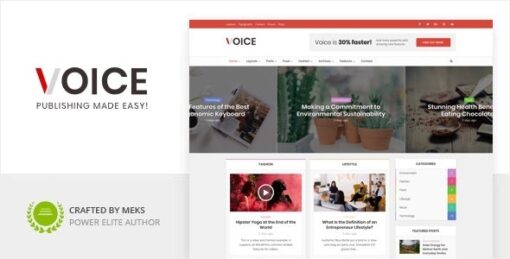 Voice Theme GPL Create News & Magazine WP Websites