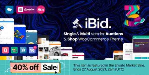 iBid Theme GPL – Multi Vendor Auctions WooCommerce Websites