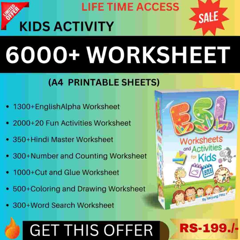 DIgital Product Website Price 25 6000+ Worksheet Kids Activity