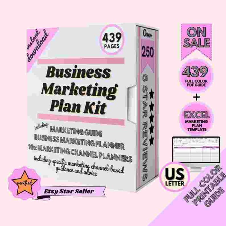 DIgital Product Website Price 28 Business Marketing Plan Kit