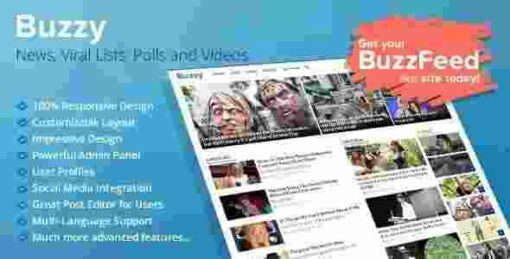 Buzzy Theme GPL Pro – News, Viral Lists, Polls and Videos