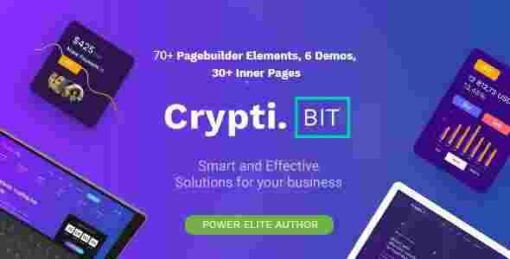 CryptiBIT Theme GPL Pro – Technology, Cryptocurrency, ICOIEO Landing Page WP Theme