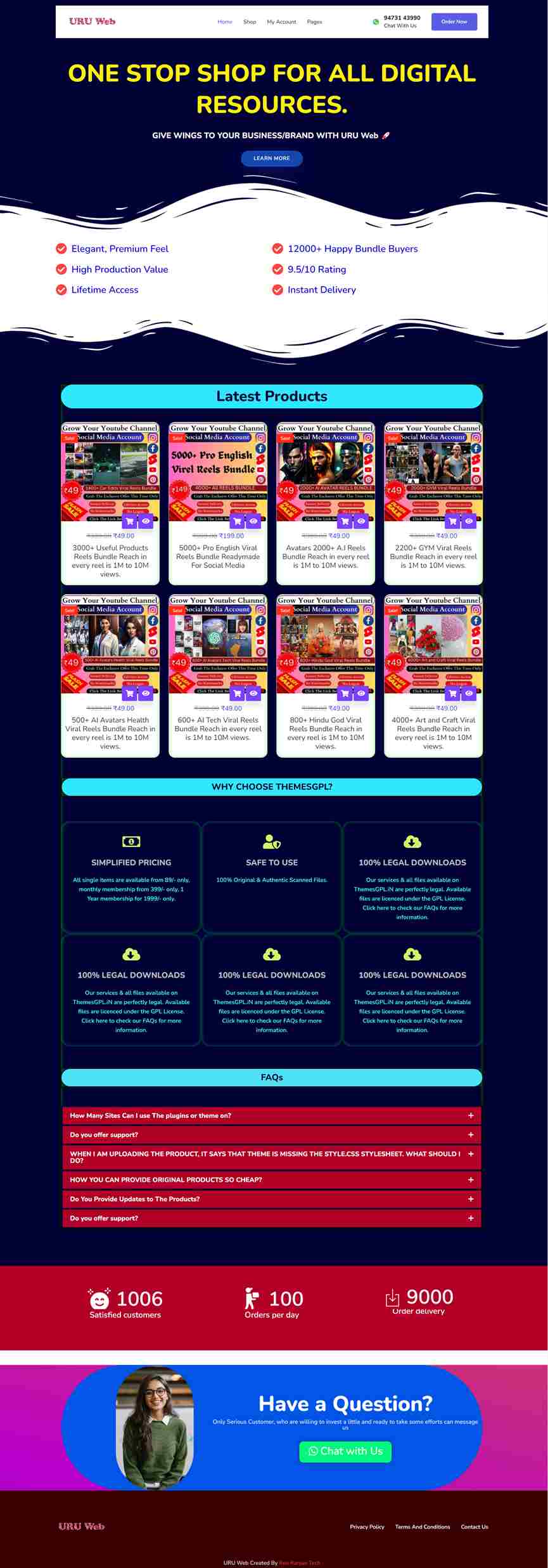 Digital Product Selling WEBSITE CUSTOMIZATION