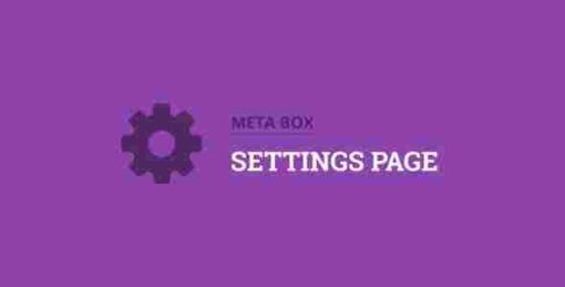 Meta Box Settings Page Addon GPL Plugin