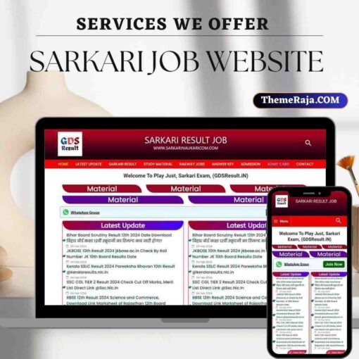 Sarkari Job Search Website Customization | Sarkari Result Website Development Cost