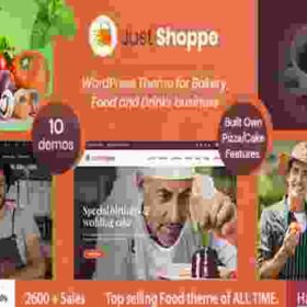 Justshoppe Theme GPL Elementor Cake Bakery WordPress Websites