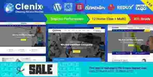 Clenix Theme GPL Cleaning Services WordPress Theme
