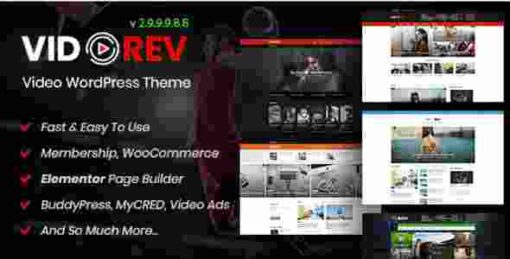 VidoRev GPL Video WordPress Theme
