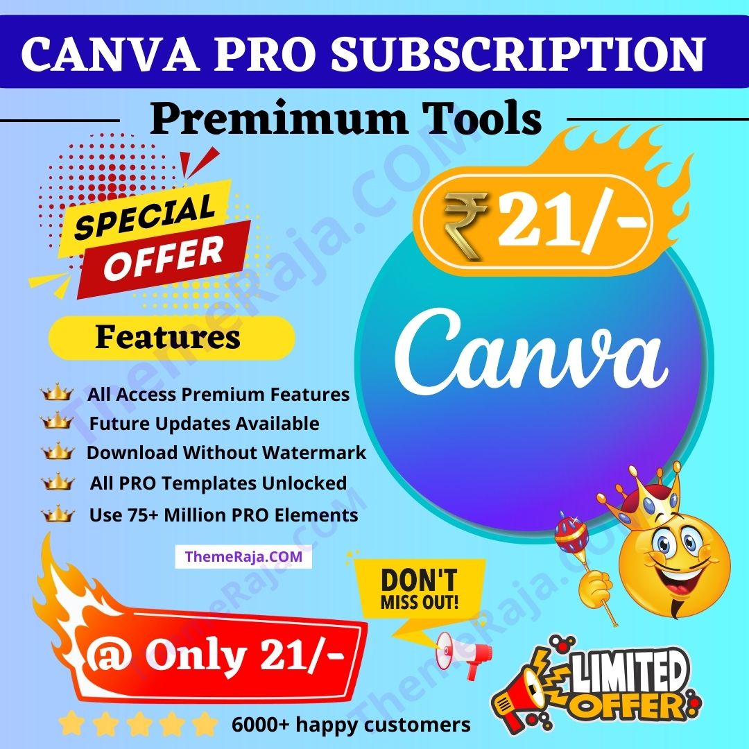 Digital Product Selling Website Readymade 30 Canva Pro Subscription