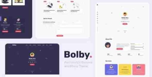 Bolby Theme GPL PortfolioCVResume WordPress Theme