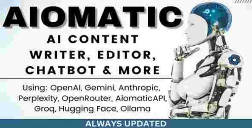 Aiomatic GPL AI Content Writer, Editor, ChatBot & AI Toolkit