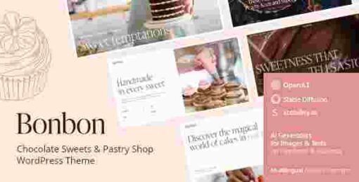 Bonbon Theme GPL – Chocolate & Pastry Shop WordPress Theme