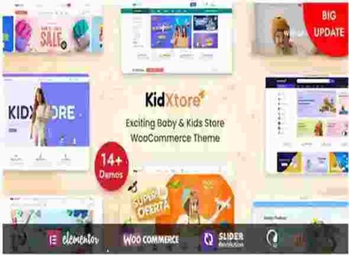 KidXtore Theme GPL Kids Clothing and Toys Store Elementor WooCommerce WordPress Theme