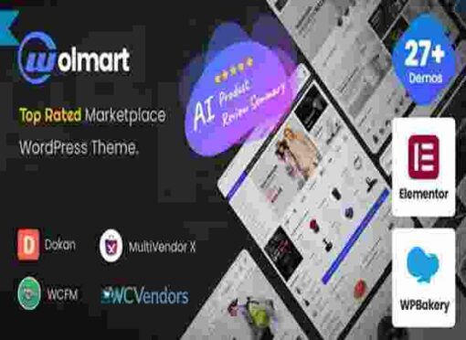 Wolmart Theme GPL Multi-Vendor Marketplace WooCommerce Theme