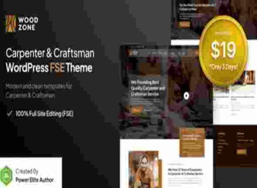 Woodzone Theme GPL Carpenter & Craftsman FSE WordPress Theme