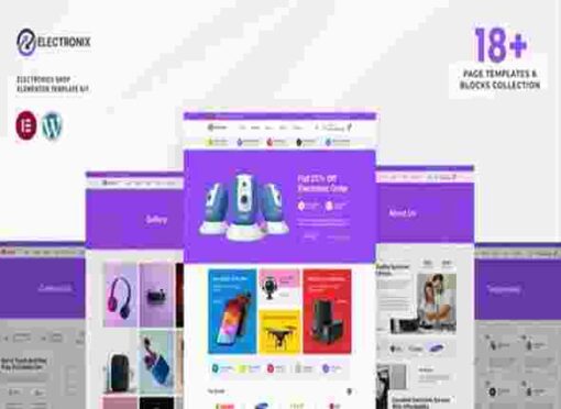 Electronies Template Kit GPL Electronics Shop Elementor Template Kits