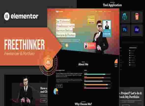 Freethinkr Template Kit GPL Freelancer & Portfolio Elementor