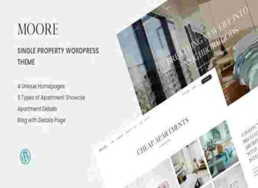 Moore Theme GPL Single Property WordPress Themes