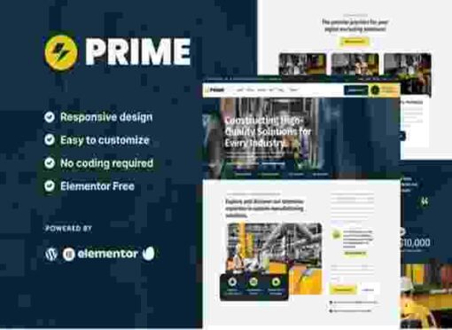 Prime Theme GPL Industrial & Manufacturing Elementor Template Kit