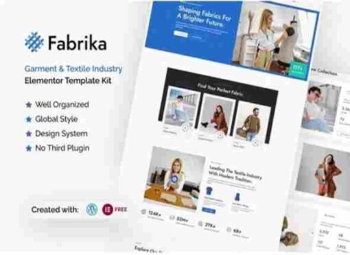 Fabrika GPL Garment and Textile Industry Elementor Template Kit