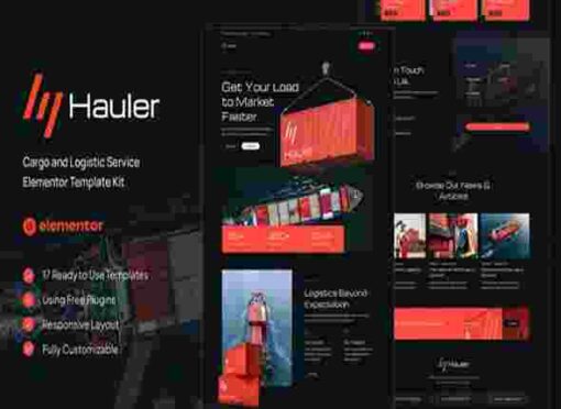 Hauler Cargo & Logistic Elementor Template Kit GPL