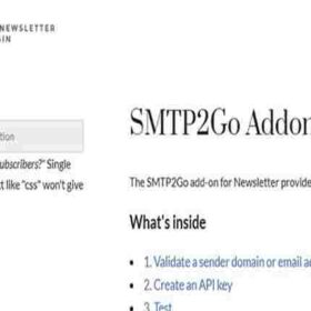 Newsletter – SMTP2Go Addon GPL Plugin