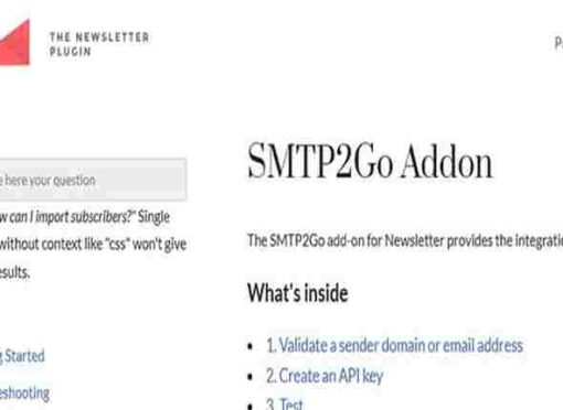 Newsletter – SMTP2Go Addon GPL Plugin