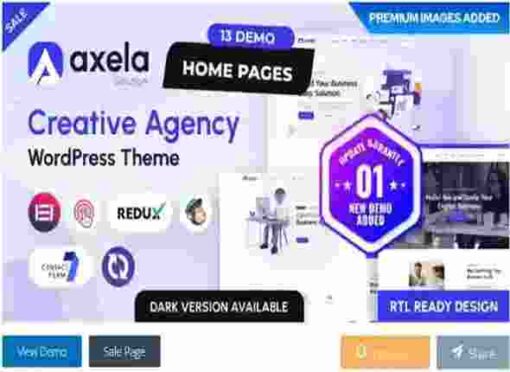 Axela Theme GPL Creative Agency & Portfolio WordPress Theme