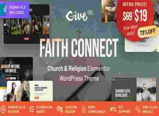 Faith Connect Theme GPL Religion & Church WordPress Theme