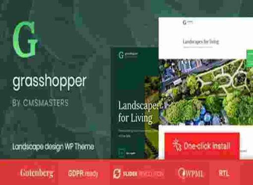 Grasshopper Theme GPL Landscape Design and Gardening Services WP Theme